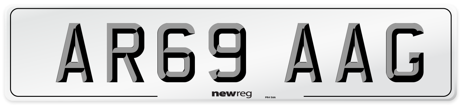 AR69 AAG Number Plate from New Reg